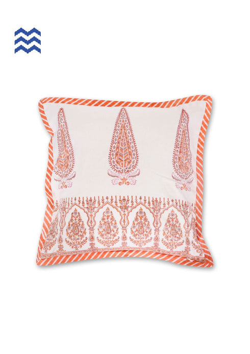 20s Cotton Cushion Cover In Geometric Block Print